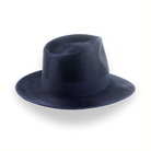 Denim Blue Luxurious Silk Finish Fedora for Men | The Zephyr - Agnoulita Hats 4 