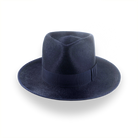 Denim Blue Luxurious Silk Finish Fedora for Men | The Zephyr - Agnoulita Hats 6 