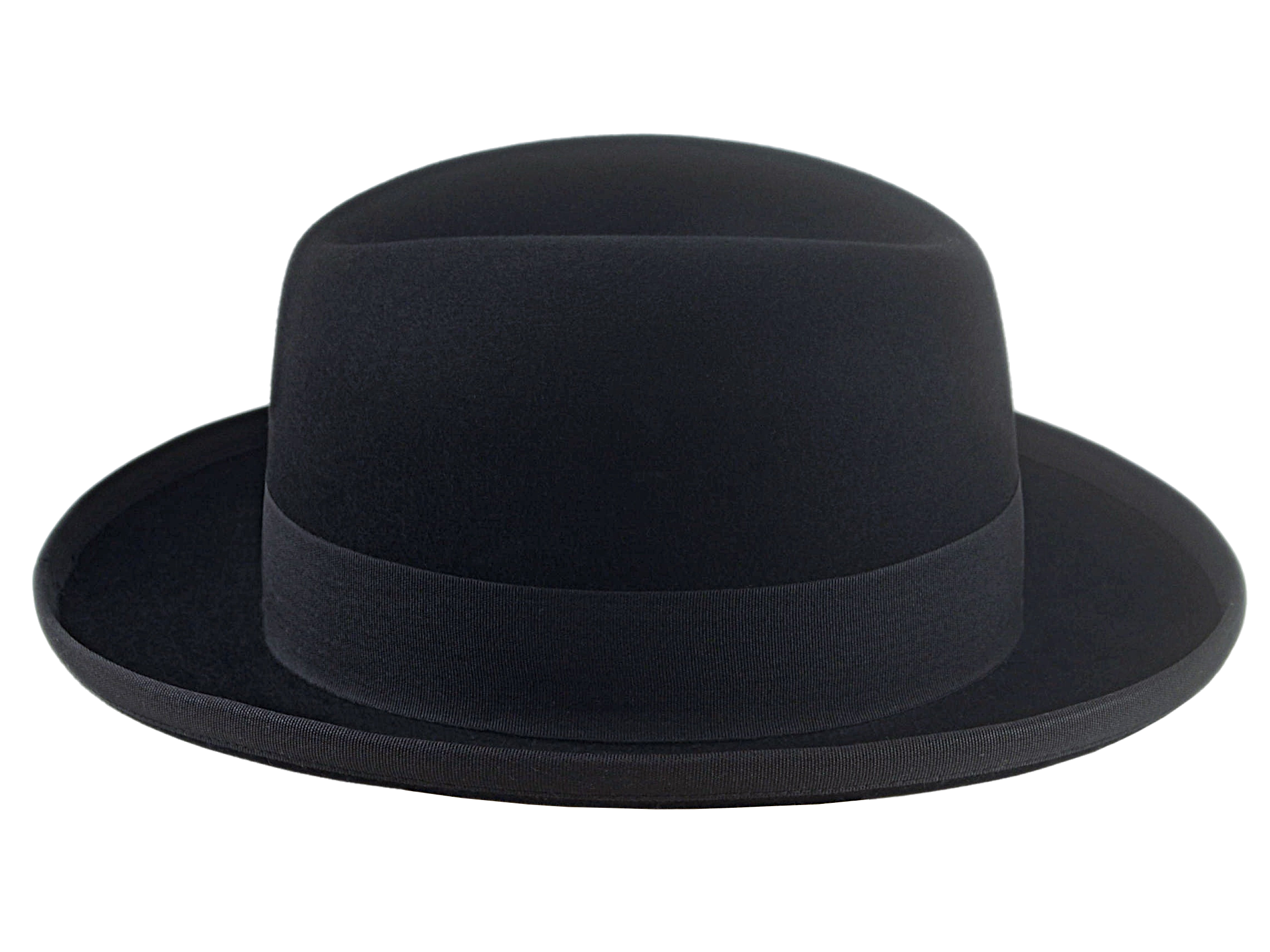 The SIGNATURE | Agnoulita Custom Handmade Hats Agnoulita Hats 5 | Black, Homburg Fedora, Rabbit fur felt, Single-crease