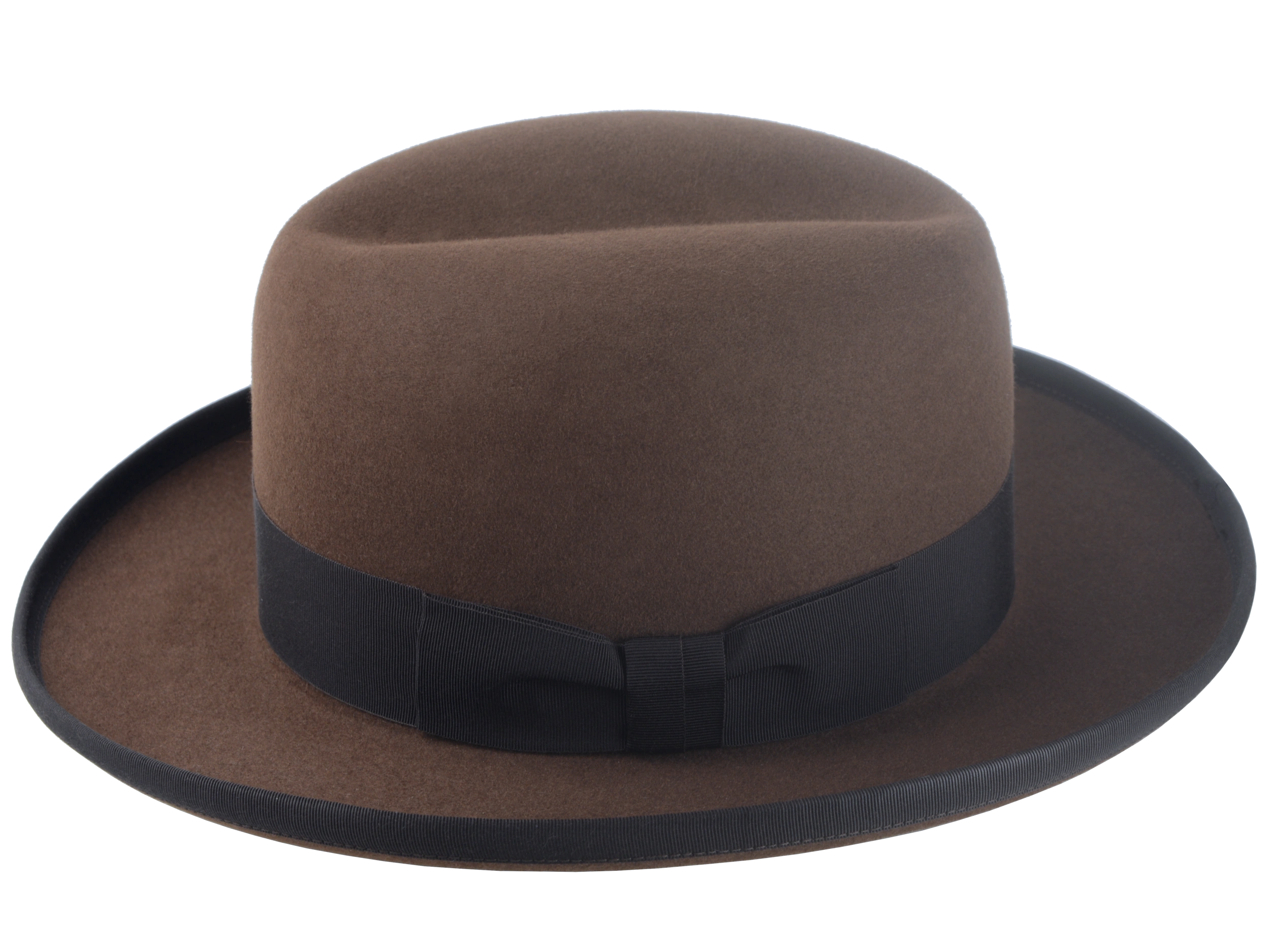 The Signature - Elegant Brown Beaver Fur Felt Homburg Hat for Men | Agnoulita Quality Custom Hats 2