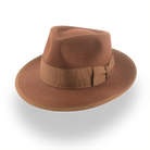 Elegant Brown Men's Fedora Hat with Teardrop Crown | The Knight - Agnoulita Hats 1 