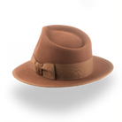 Elegant Brown Men's Fedora Hat with Teardrop Crown | The Knight - Agnoulita Hats 3 