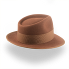 Elegant Brown Men's Fedora Hat with Teardrop Crown | The Knight - Agnoulita Hats 4 