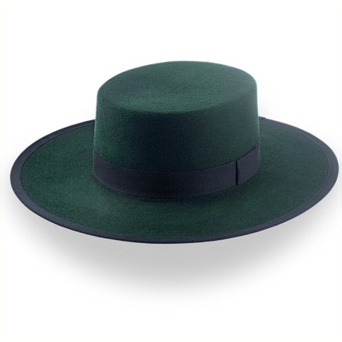 Emerald Green Flat Top Western Hat | The Bolero