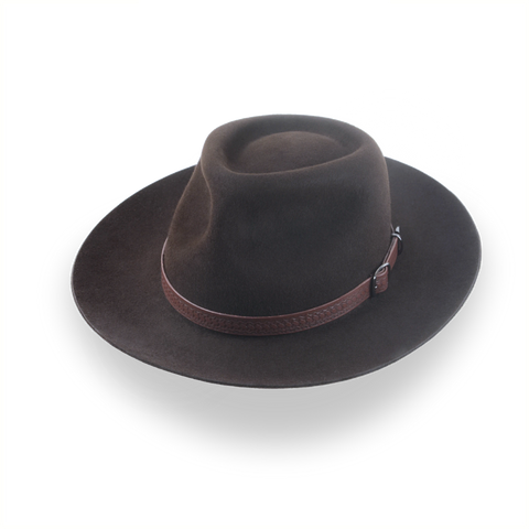 Chapeau Fedora Couronne Outback exclusif en feutre de fourrure de qualité supérieure | The Magnet