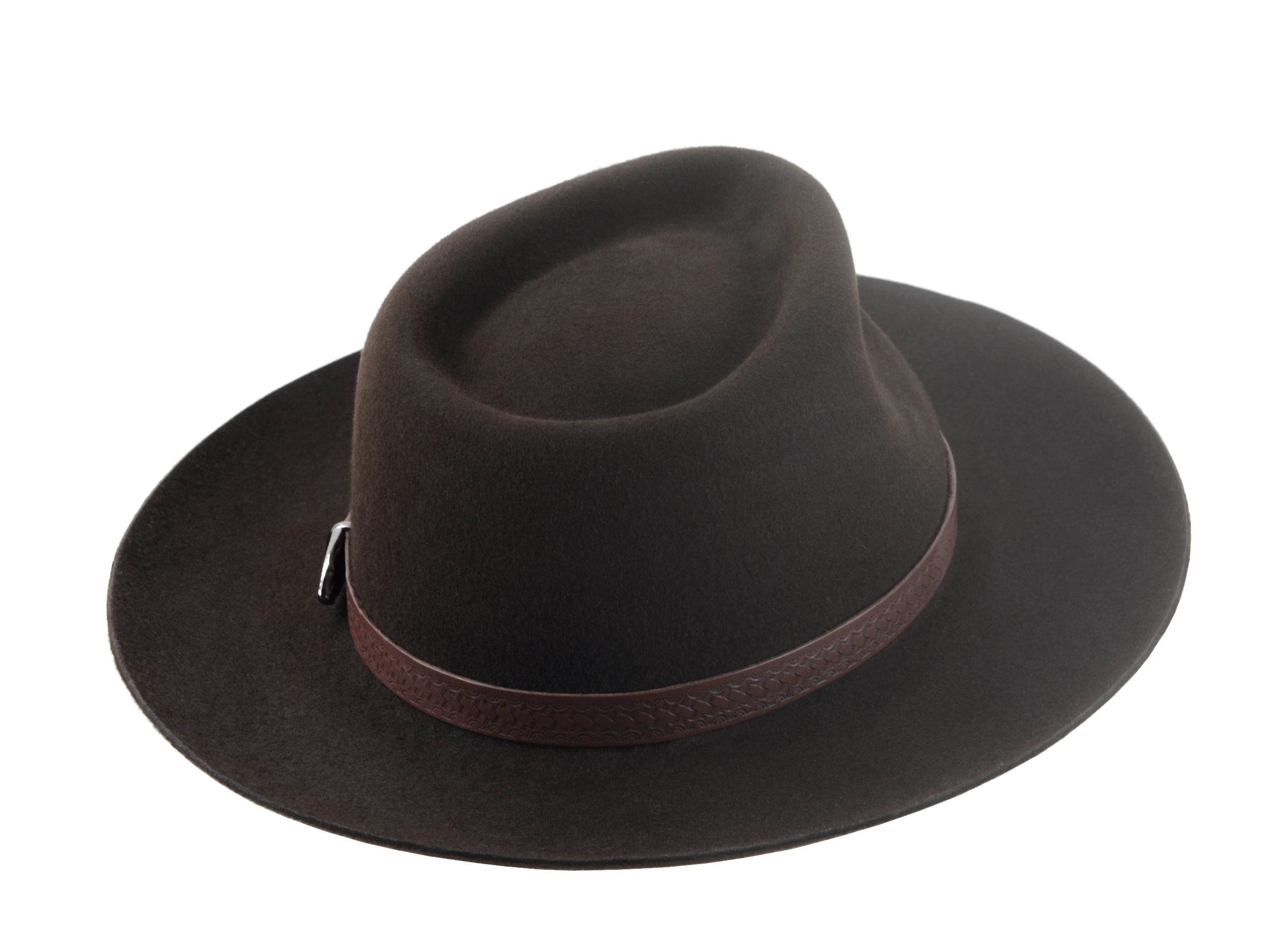 The Magnet: Profile angle showing the 4 1/4" crown height and elegant silhouette | Agnoulita Hats