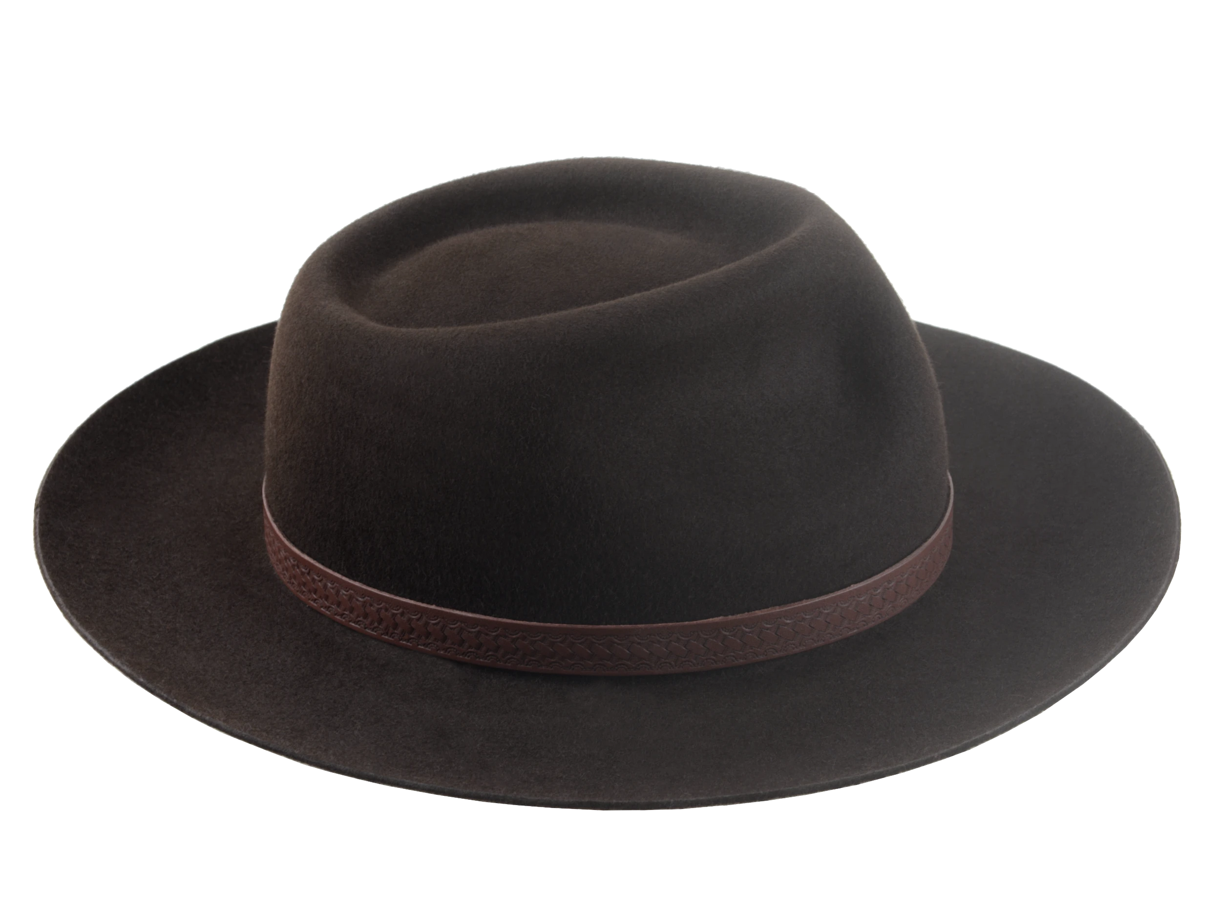 The Magnet: Highlighting the 2 3/4" raw-edge fedora brim and overall proportions | Agnoulita Hats