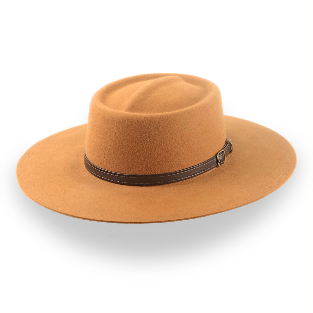 Flat felt hat online