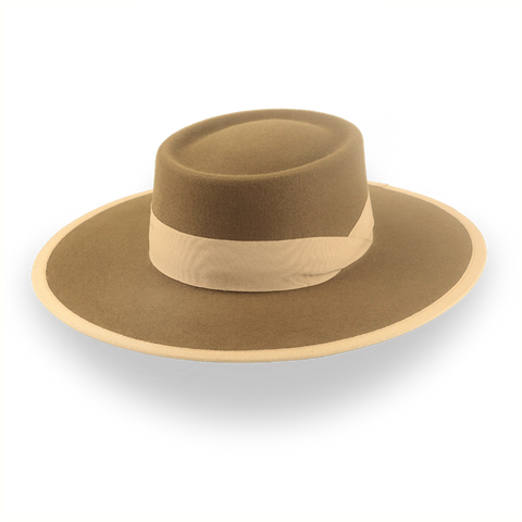 Flat Brim Telescope Cowboy Hat in Fur Felt | The Baron