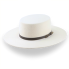 Flat Crown Wide Brim Bolero Hat In Ivory Wool Felt | The Galloper - Agnoulita 1 