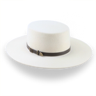 Flat Crown Wide Brim Bolero Hat In Ivory Wool Felt | The Galloper - Agnoulita Hats 3 