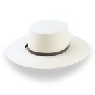 Flat Crown Wide Brim Bolero Hat In Ivory Wool Felt | The Galloper - Agnoulita Hats 4 