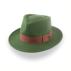 Forest Green Snap Brim Fedora in Stylish Fur Felt | The Sovereign