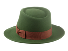 The SOVEREIGN | Agnoulita Custom Handmade Hats Agnoulita Hats 3 | Green, Men's Fedora, Rabbit fur felt, Teardrop