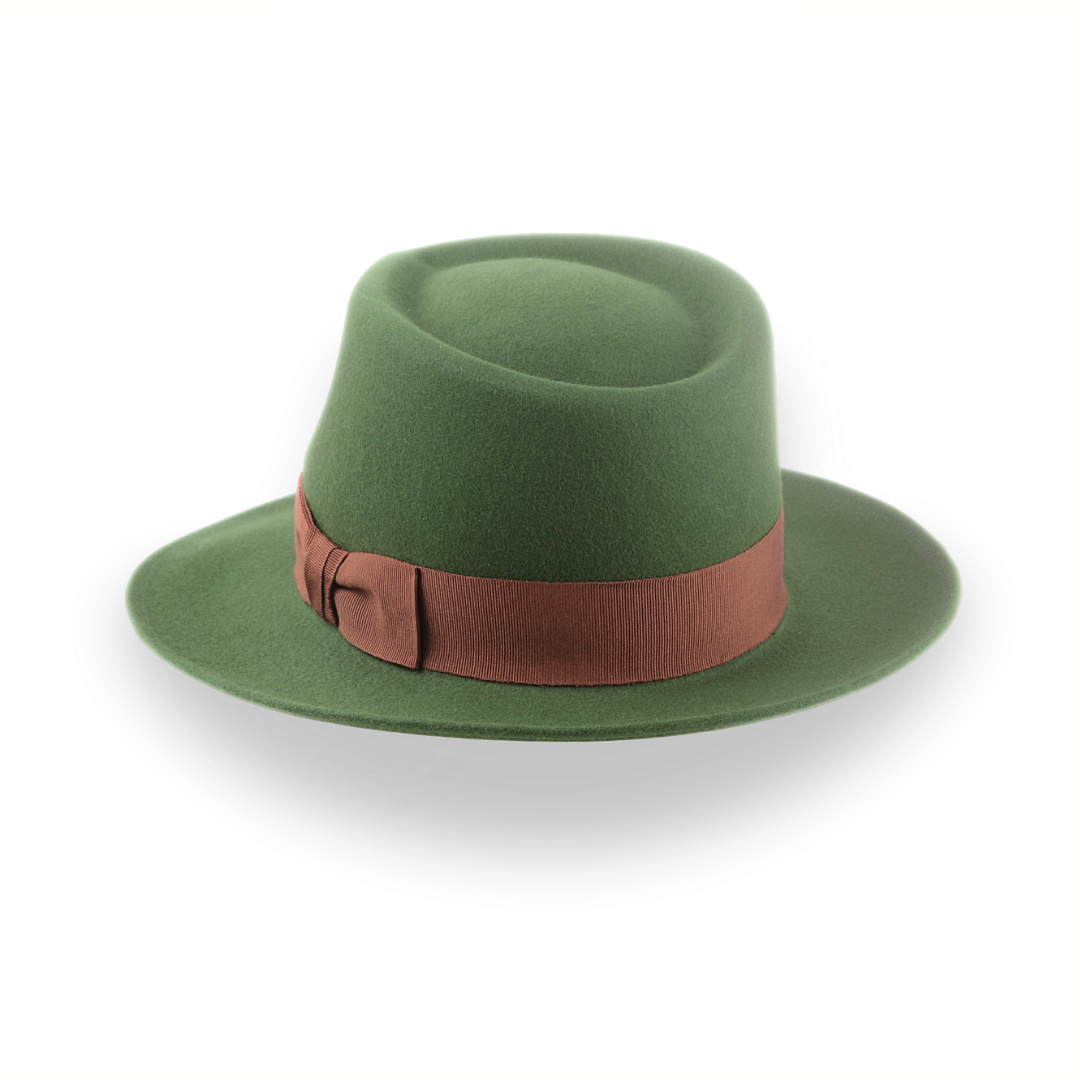 Forest Green Snap Brim Fedora in Stylish Fur Felt | The Sovereign - Agnoulita 3 