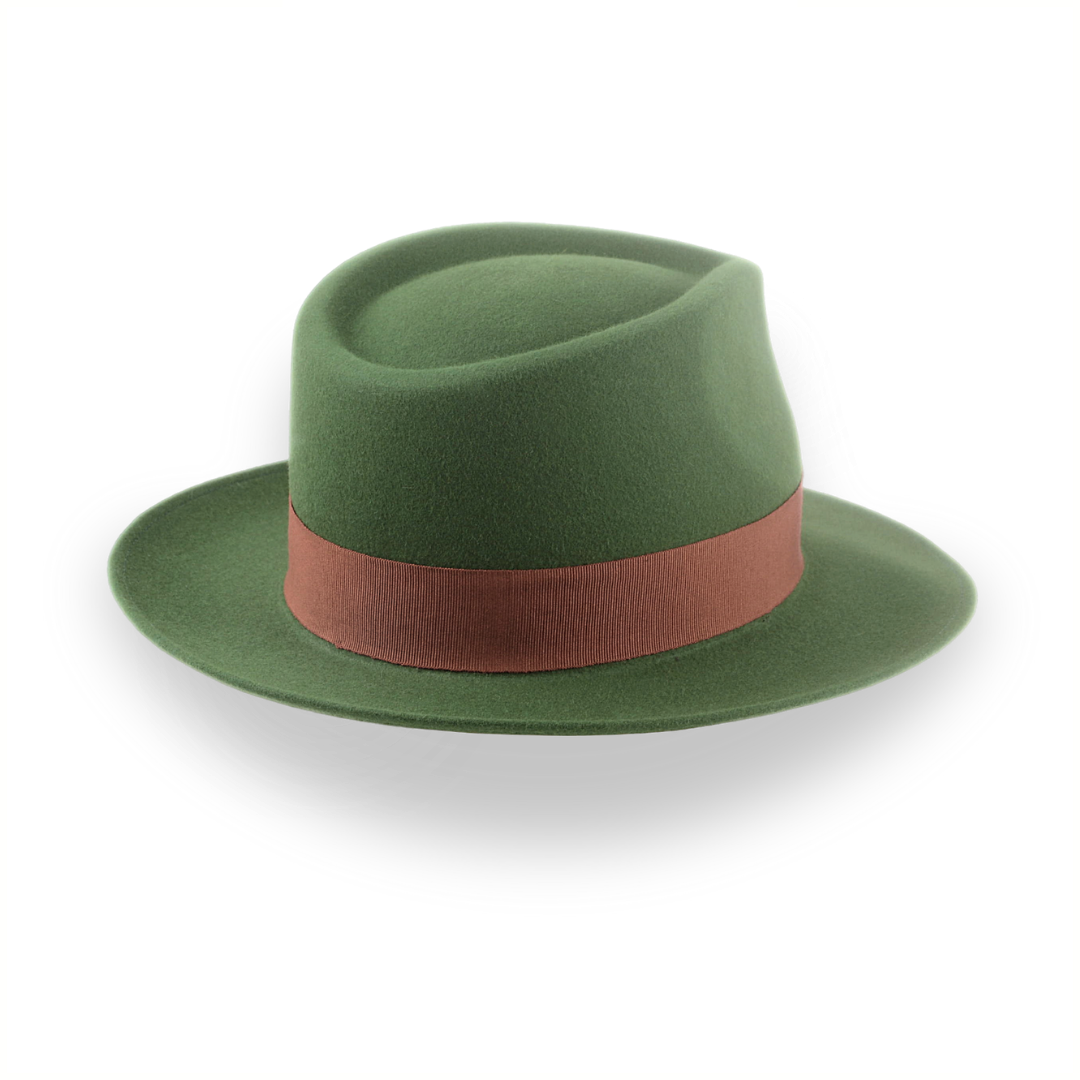 Forest Green Snap Brim Fedora in Stylish Fur Felt | The Sovereign - Agnoulita 4 