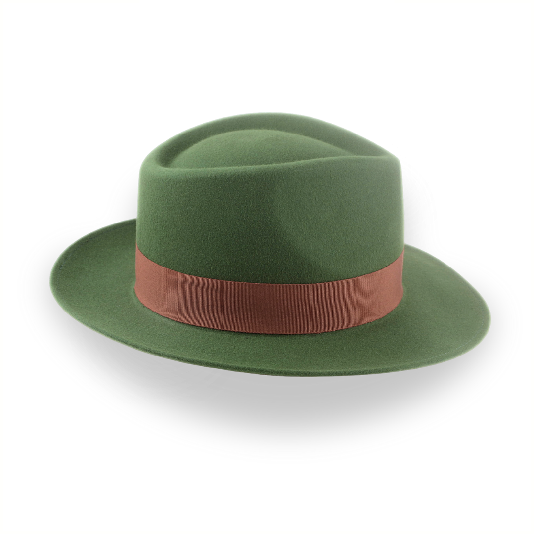 Forest Green Snap Brim Fedora in Stylish Fur Felt | The Sovereign - Agnoulita 5 