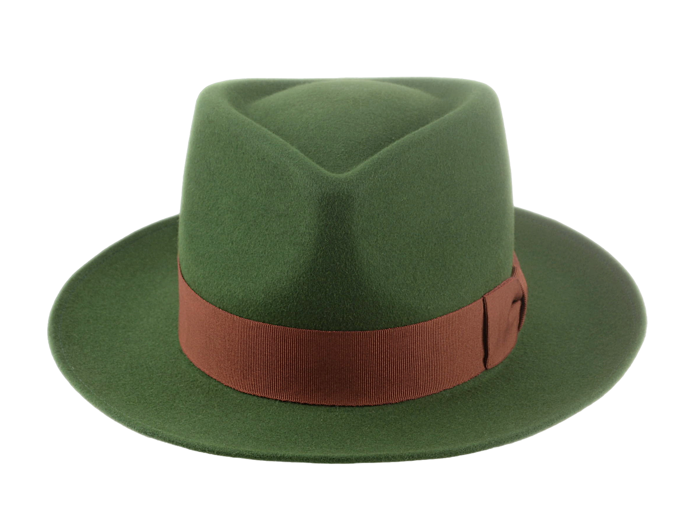 The SOVEREIGN | Agnoulita Custom Handmade Hats Agnoulita Hats 6 | Green, Men's Fedora, Rabbit fur felt, Teardrop