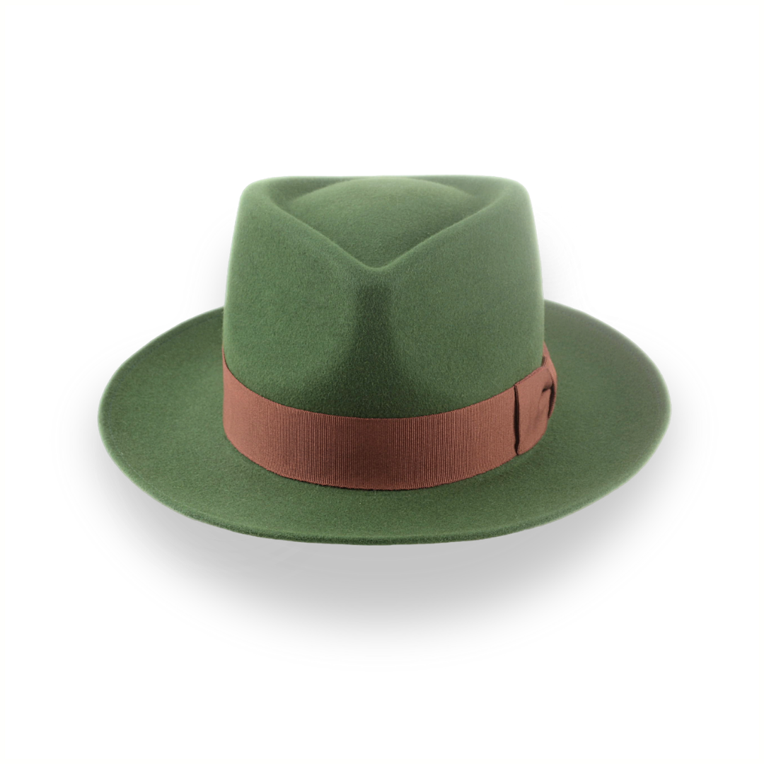 Forest Green Snap Brim Fedora in Stylish Fur Felt | The Sovereign - Agnoulita 6 