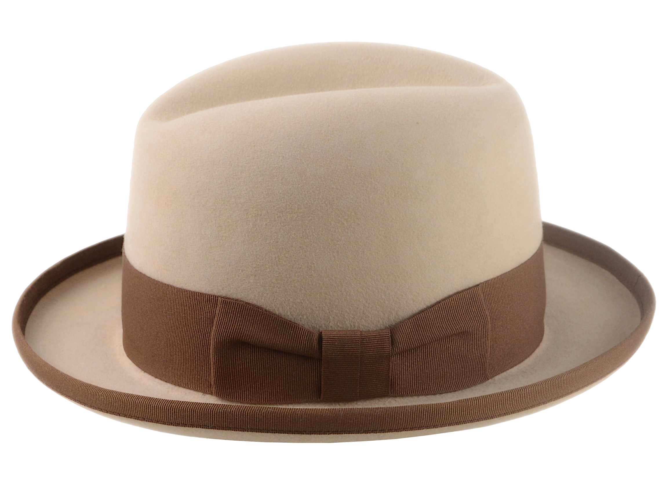 The PIGALLE | Agnoulita Custom Handmade Hats Agnoulita Hats 2 | Camel, Homburg Fedora, Rabbit fur felt, Single-crease
