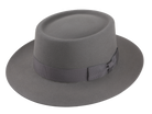 The PLAYER | Agnoulita Custom Handmade Hats Agnoulita Hats 1 | Grey, Men's Fedora, Pewter Grey, Rabbit fur felt, Telescope