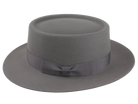 The PLAYER | Agnoulita Custom Handmade Hats Agnoulita Hats 2 | Grey, Men's Fedora, Pewter Grey, Rabbit fur felt, Telescope