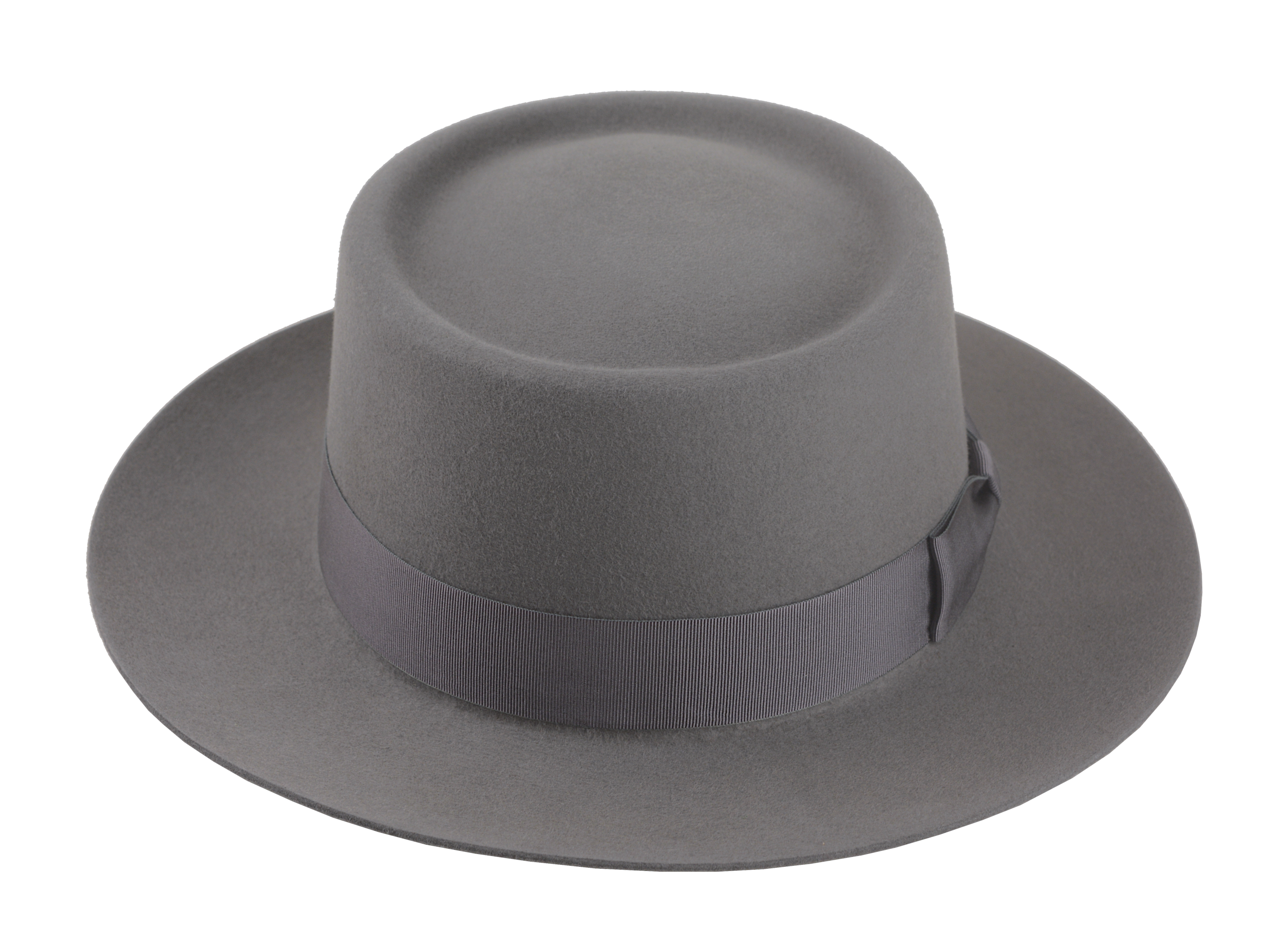 The PLAYER | Agnoulita Custom Handmade Hats Agnoulita Hats 6 | Grey, Men's Fedora, Pewter Grey, Rabbit fur felt, Telescope