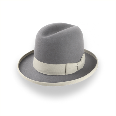 Sombrero Homburg gris en fieltro de piel de castor rico | The Ambassador