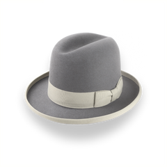 Grey Homburg Hat in Rich Beaver Fur Felt | The Ambassador