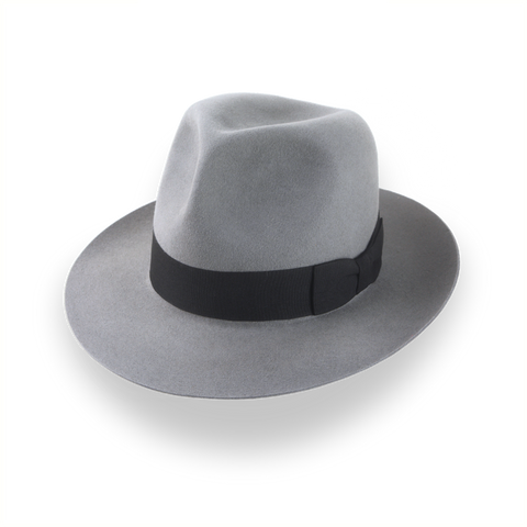 Cappello Fedora poeta grigio in feltro di pelliccia premium e misura personalizzata | La Pulsar