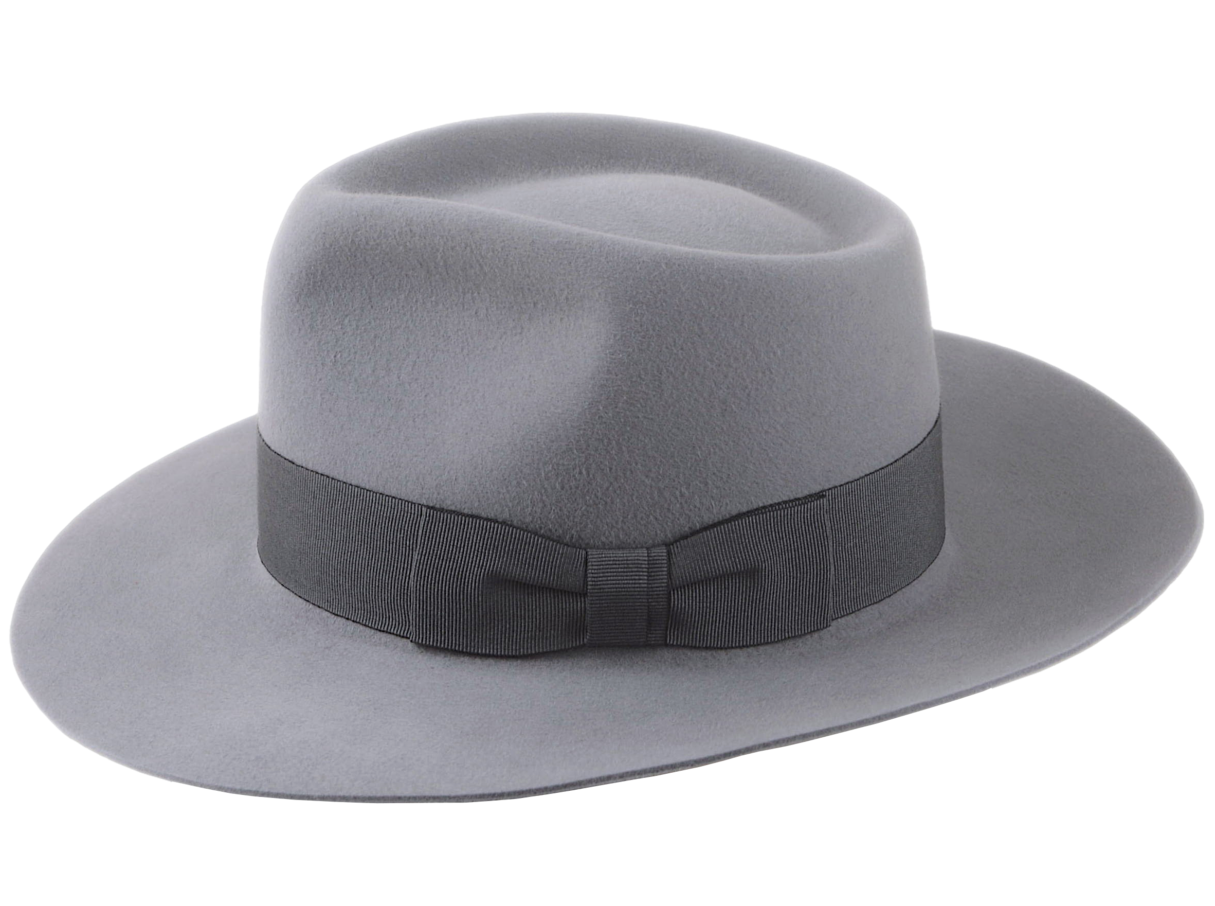 The LAIRD | Agnoulita Custom Handmade Hats Agnoulita Hats 2 | Men's Fedora, Pewter Grey, Rabbit fur felt, Teardrop