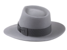 The LAIRD | Agnoulita Custom Handmade Hats Agnoulita Hats 3 | Men's Fedora, Pewter Grey, Rabbit fur felt, Teardrop