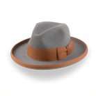 Grey Wide Brim Fedora in a Homburg Hat Style  | The Solaris - Agnoulita Hats 1 