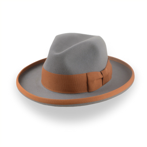 Fedora de ala ancha gris al estilo Homburg | The Solaris