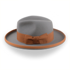 Grey Wide Brim Fedora in a Homburg Hat Style  | The Solaris - Agnoulita 2 