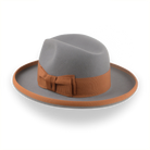 Grey Wide Brim Fedora in a Homburg Hat Style  | The Solaris - Agnoulita Hats 3 