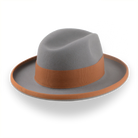 Grey Wide Brim Fedora in a Homburg Hat Style  | The Solaris - Agnoulita 4 