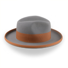 Grey Wide Brim Fedora in a Homburg Hat Style  | The Solaris - Agnoulita Hats 5 