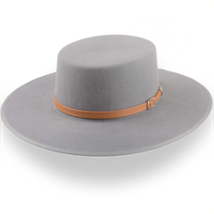 Cappello da cowboy grigio a punta larga in pelliccia di alta qualità | The Tycoon