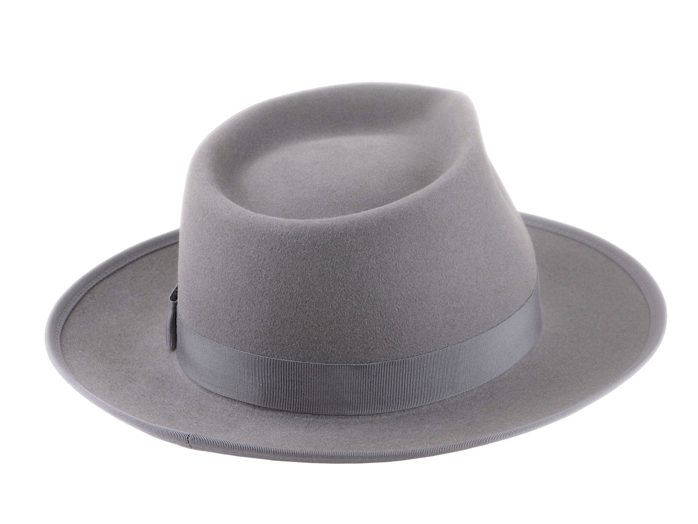 The ULYSSES | Agnoulita Custom Handmade Hats Agnoulita Hats 4 | Beaver fur felt, Custom Beaver Fedora, Pewter Grey, Teardrop