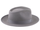 The ULYSSES | Agnoulita Custom Handmade Hats Agnoulita Hats 5 | Beaver fur felt, Custom Beaver Fedora, Pewter Grey, Teardrop