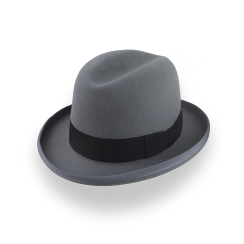 Handcrafted Grey Homburg Hat with Classic Design | The Godfather