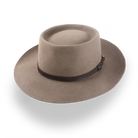 Handcrafted Wide Brim Porkpie Hat with Leather Band | The Oppenheimer - Agnoulita Hats 1 