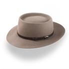 Handcrafted Wide Brim Porkpie Hat with Leather Band | The Oppenheimer - Agnoulita Hats 2 