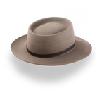 Handcrafted Wide Brim Porkpie Hat with Leather Band | The Oppenheimer - Agnoulita Hats 4 