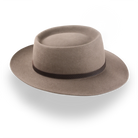 Handcrafted Wide Brim Porkpie Hat with Leather Band | The Oppenheimer - Agnoulita 5 