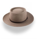 Handcrafted Wide Brim Porkpie Hat with Leather Band | The Oppenheimer - Agnoulita Hats 6 