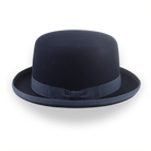 Iconic Flat Top Bowler Hat in Dark Navy Blue Fur Felt | The Oddjob - Agnoulita 2 