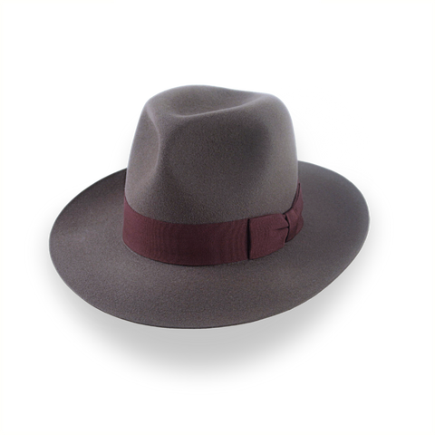 Fedora Indiana Jones pour homme en feutre de fourrure gris caribou | The Pulsar