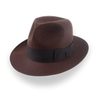 Indiana Jones Style Fedora In Sable Brown Beaver Fur Felt | The Pharaoh - Agnoulita Hats 1 